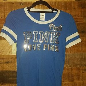 Small Victoria's secret PINK bling Baseball Tee